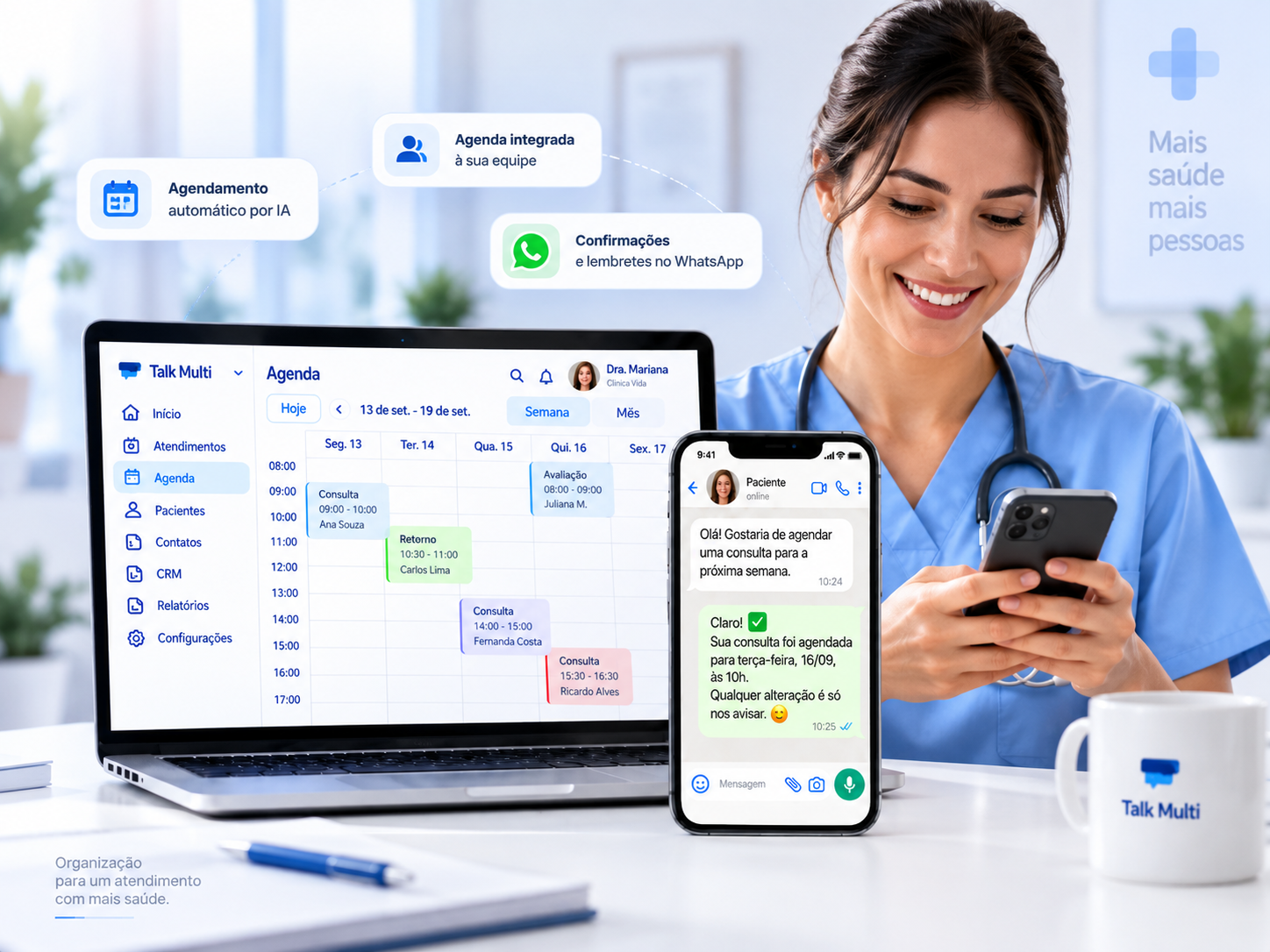Agenda Talk Multi integrada ao WhatsApp e IA